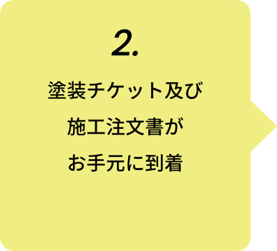 2.塗装チケット及び施工注文書がお手元に到着