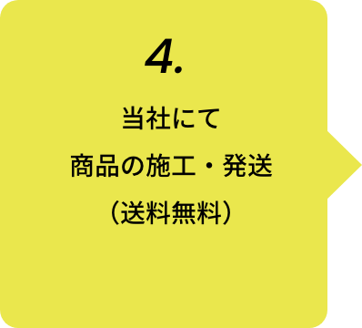 4.当社にて商品の施工・発送（送料無料）