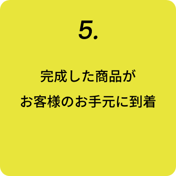 5.完成した商品がお客様のお手元に到着